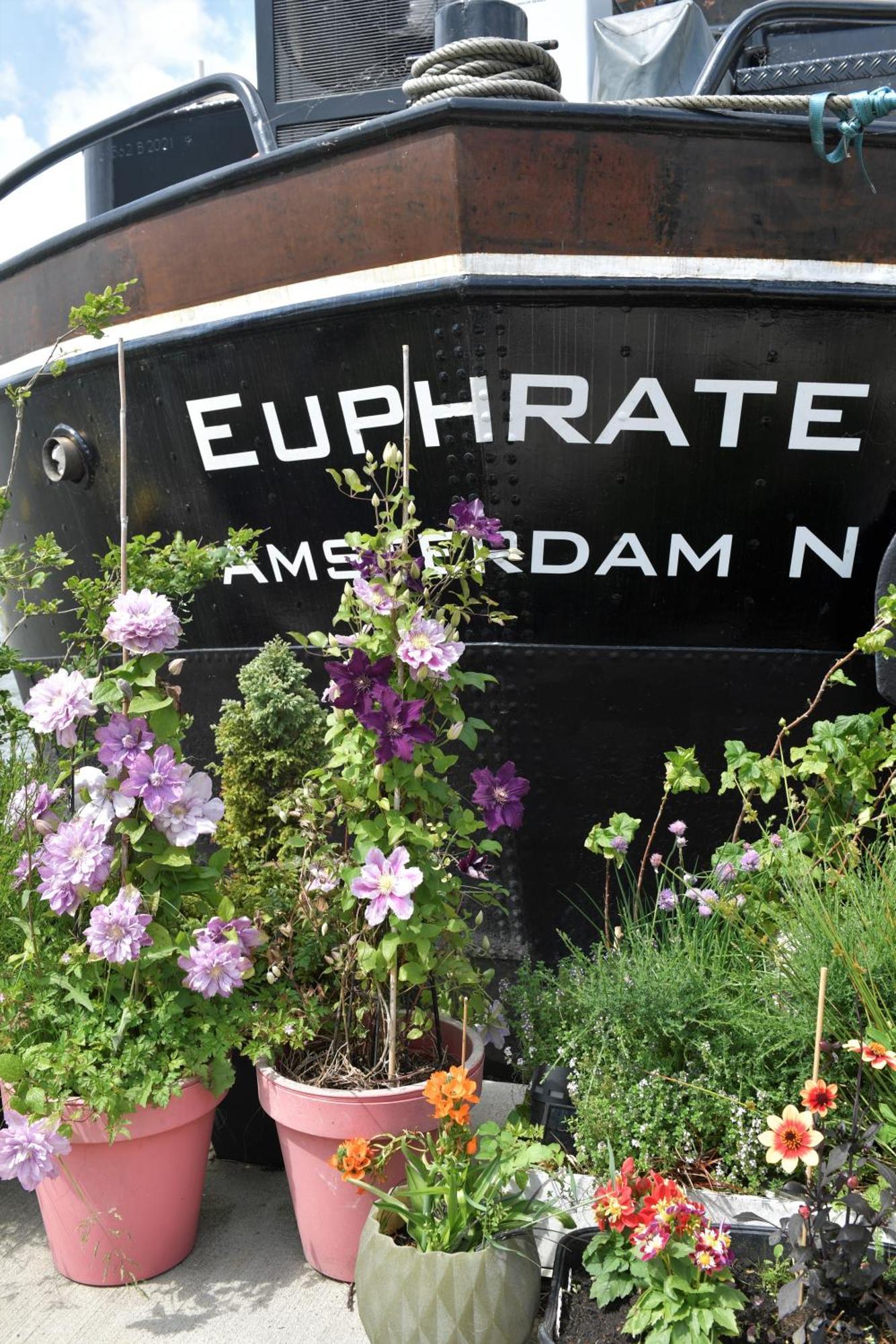 Bed and Breakfast Wheelhouse Euphrate Houseboat Diemerbrug Exterior foto